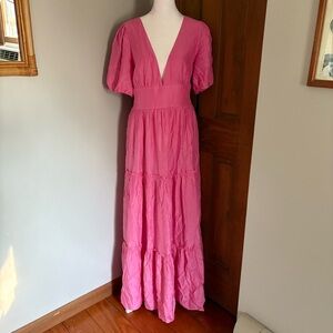 Sail To Sable STS Size Large Pink Ava Long Maxi Dress Women's Summer Preppy